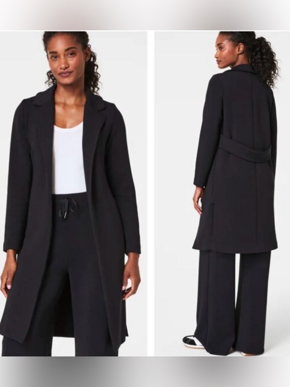 SPANX Air Essentials Black Trench Coat size S